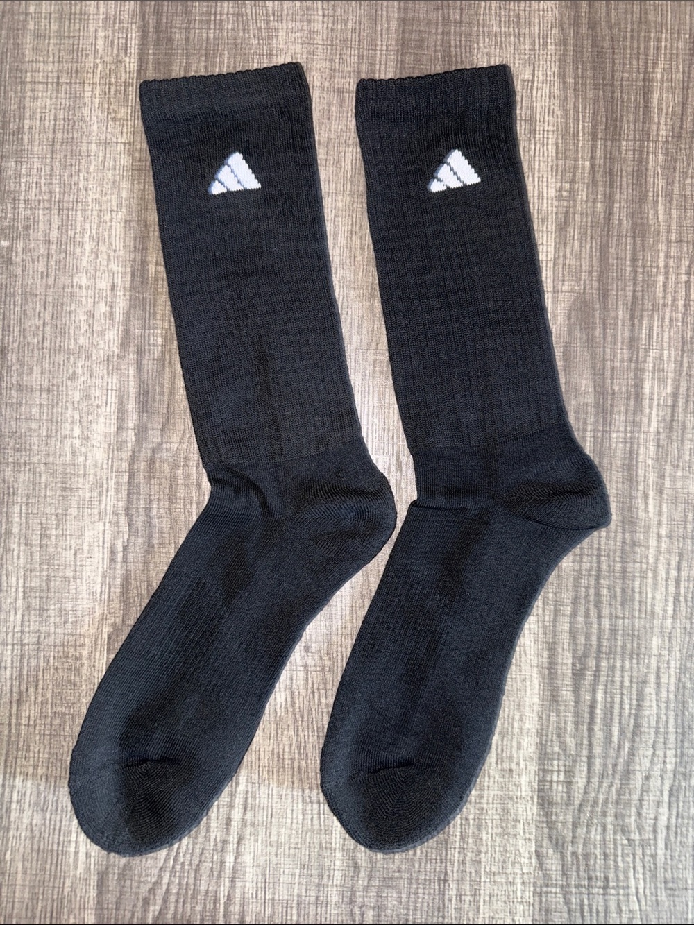 Adidas Men’s Black Crew Athletic Socks - White Logo